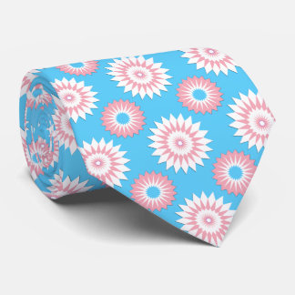 Cravate Drapeau de la fierté transgenre / motif de fleurs