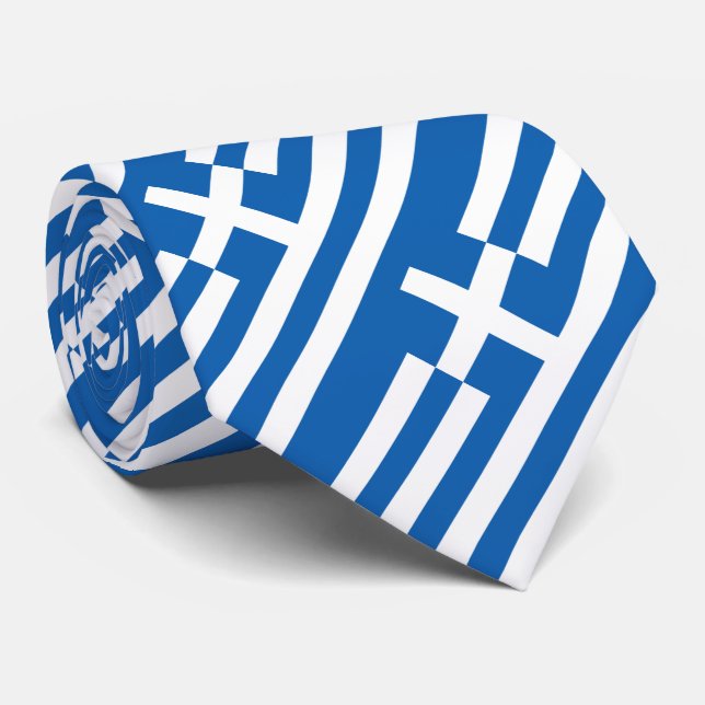 Cravate Drapeau de la Grèce (Roulé)