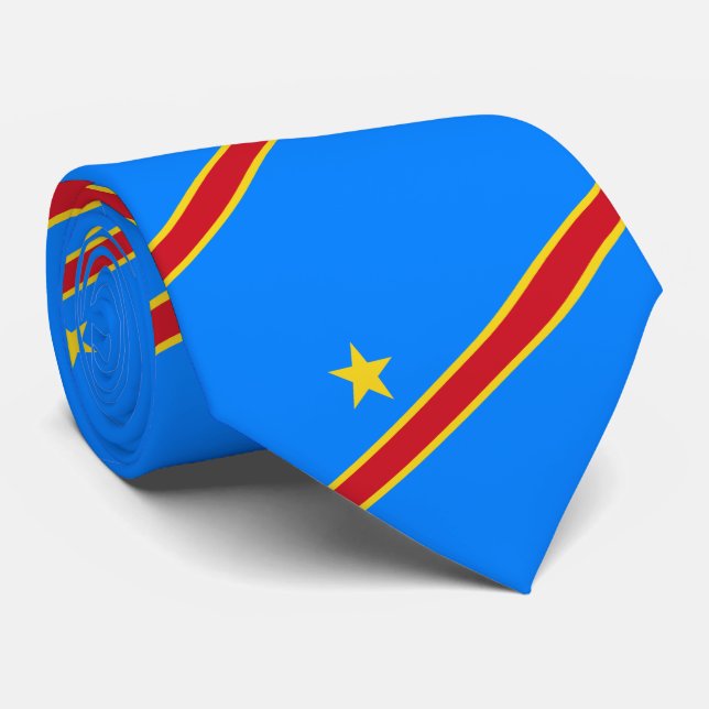 Cravate Drapeau de la République démocratique du Congo (Roulé)