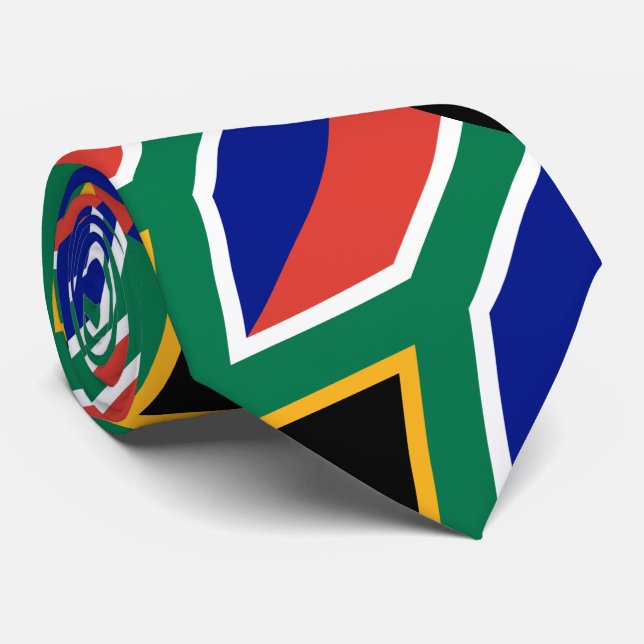 Cravate Drapeau de l'Afrique du Sud (Roulé)