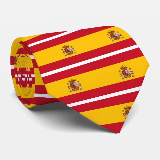 Cravate Drapeau de l'Espagne - le Bandera de España - (Roulé)