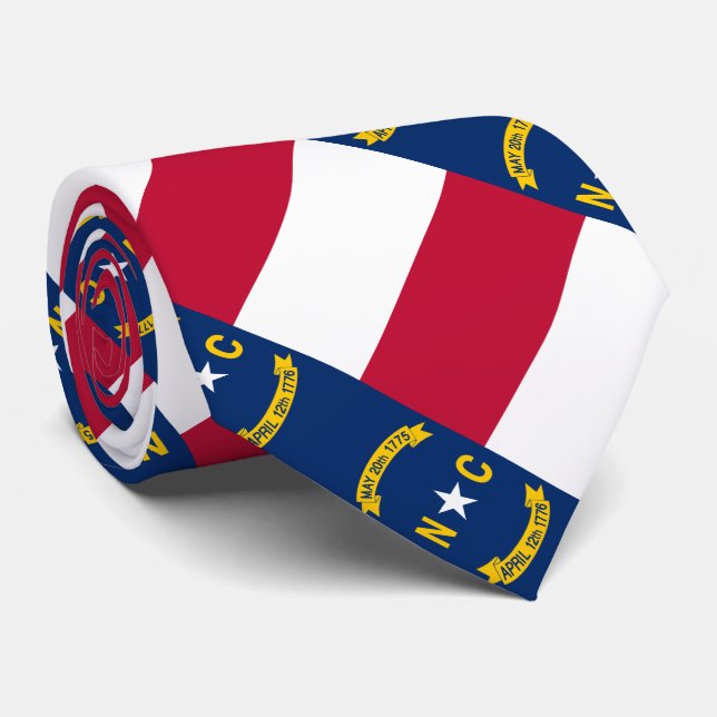 Cravate Drapeau de l'État de Caroline du Nord (Roulé)