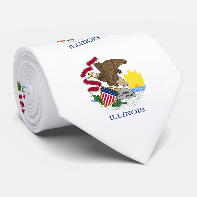 Cravate Drapeau de l'État de l'Illinois (Roulé)