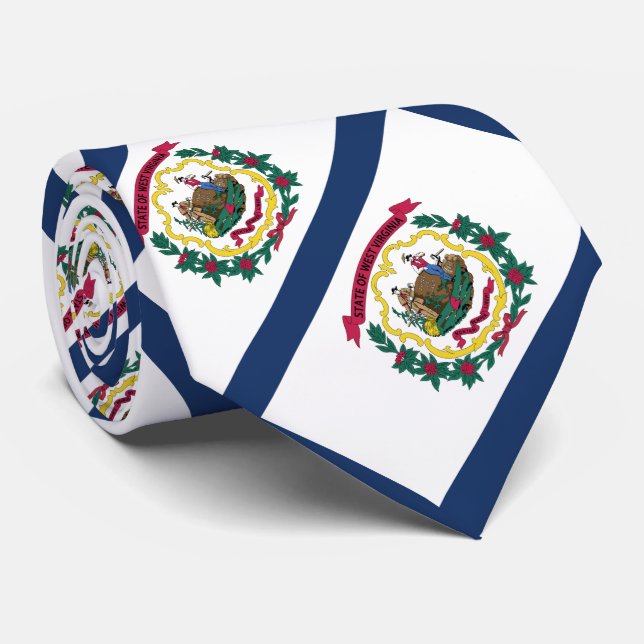 Cravate Drapeau de l'État de Virginie occidentale (Roulé)
