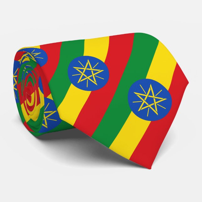 Cravate Drapeau de l'Éthiopie (Roulé)