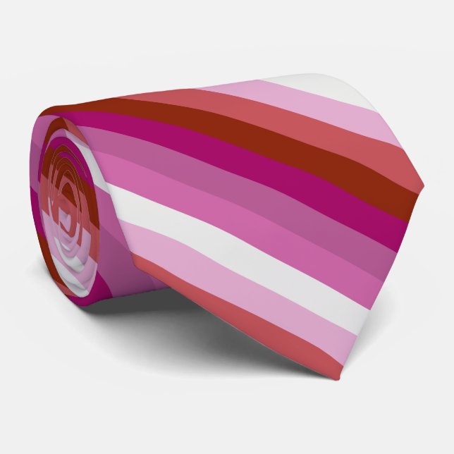 Cravate Drapeau de lipstick Lesbian Pride (Roulé)