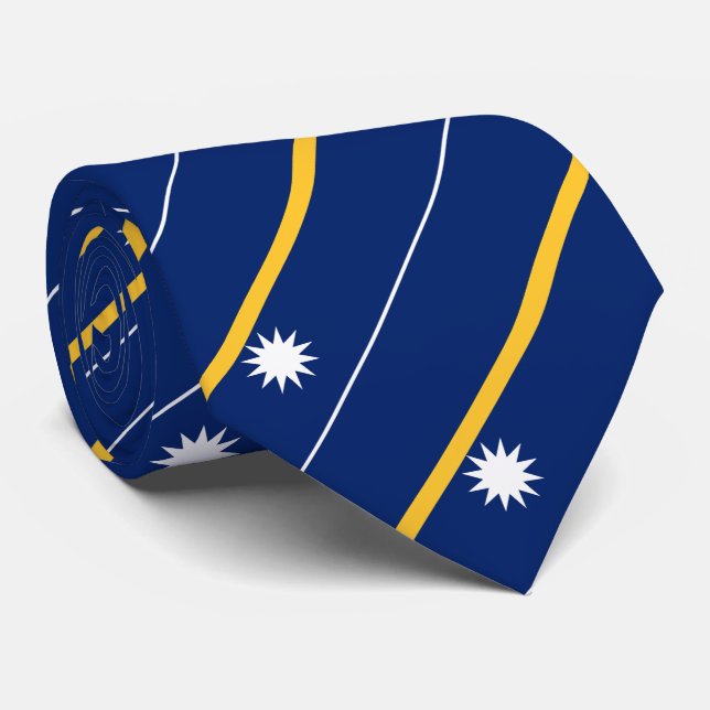 Cravate Drapeau de Nauru (Roulé)