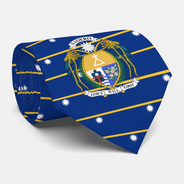 Cravate Drapeau de Nauruan et armoiries, Drapeau de Nauru (Roulé)