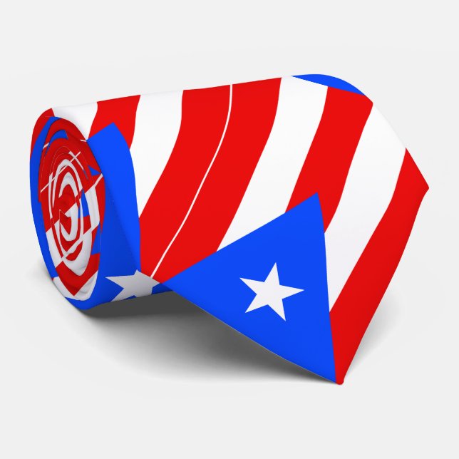 Cravate Drapeau de Porto Rico (Roulé)