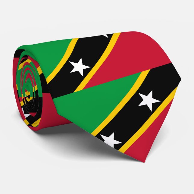 Cravate Drapeau de Saint-Kitts-et-Nevis (Roulé)