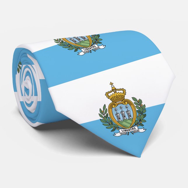 Cravate Drapeau de Saint-Marin (Roulé)