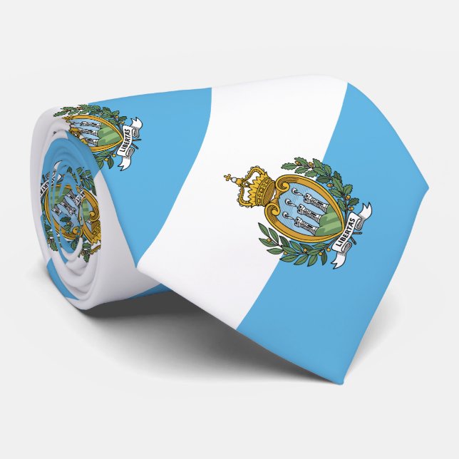 Cravate Drapeau de Saint-Marin (Roulé)