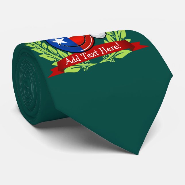 Cravate Drapeau de sourire du Texas de style de Noël (Roulé)