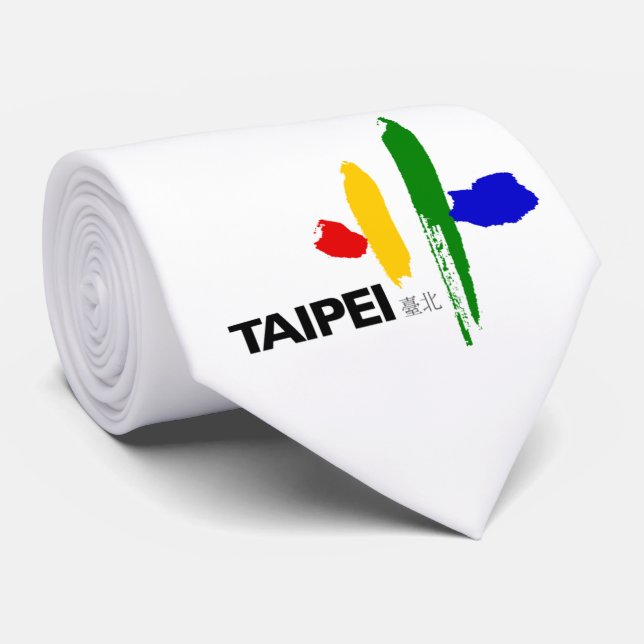 Cravate Drapeau de Taipei City (Taïwan) (Roulé)