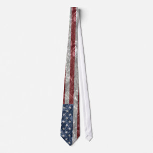 Cravate Drapeau des Etats-Unis - froissé