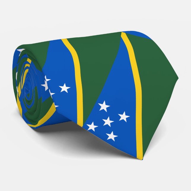 Cravate Drapeau des Îles Salomon (Roulé)