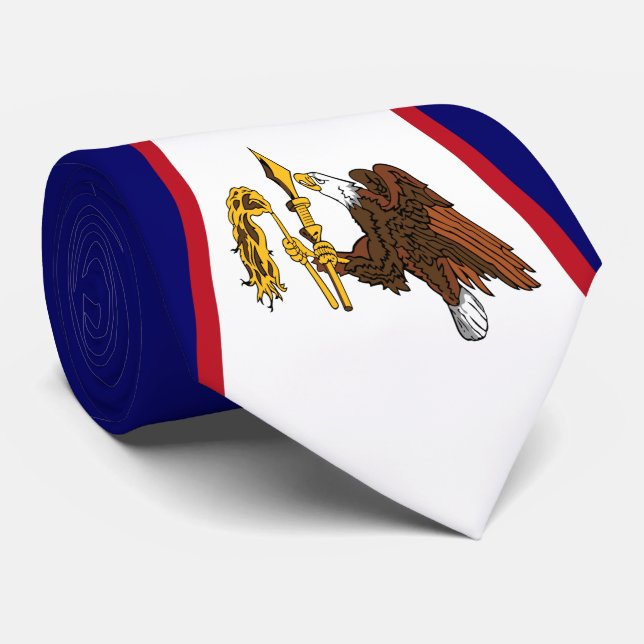 Cravate Drapeau des Samoa américaines (Roulé)