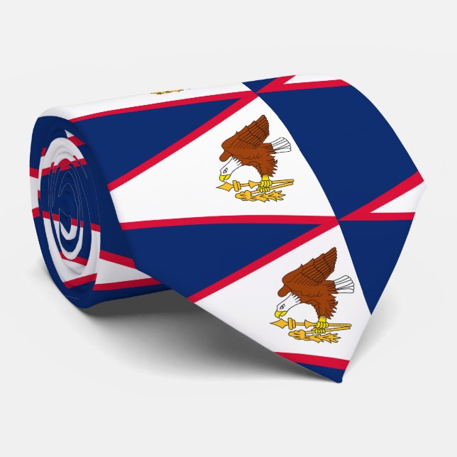 Cravate Drapeau des Samoa américaines (Roulé)