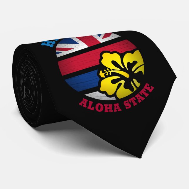 CRAVATE DRAPEAU D'ÉTAT DE HAWAII ALOHA (Roulé)