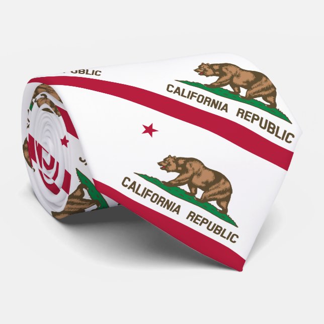 Cravate Drapeau d'État de la République de Californie (Roulé)