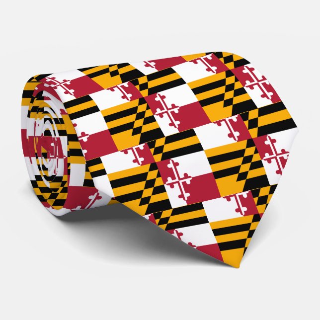 Cravate Drapeau d'état du Maryland élégant (Roulé)