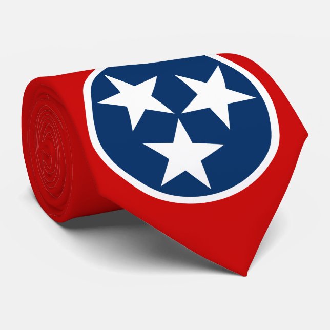 Cravate Drapeau d'état du Tennessee Bleu Blancs étoiles (Roulé)