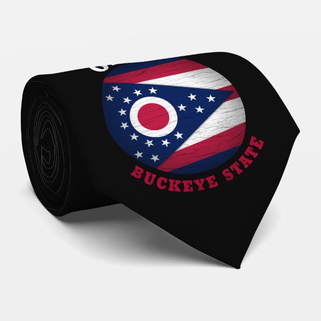 CRAVATE DRAPEAU D'ÉTAT OHIO BUCKEYE (Roulé)