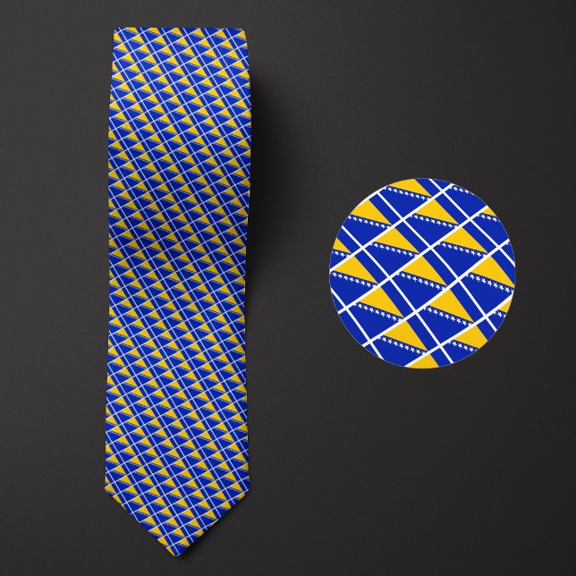Cravate Drapeau du Motif de Bosnie-Herzégovine (Créateur téléchargé)
