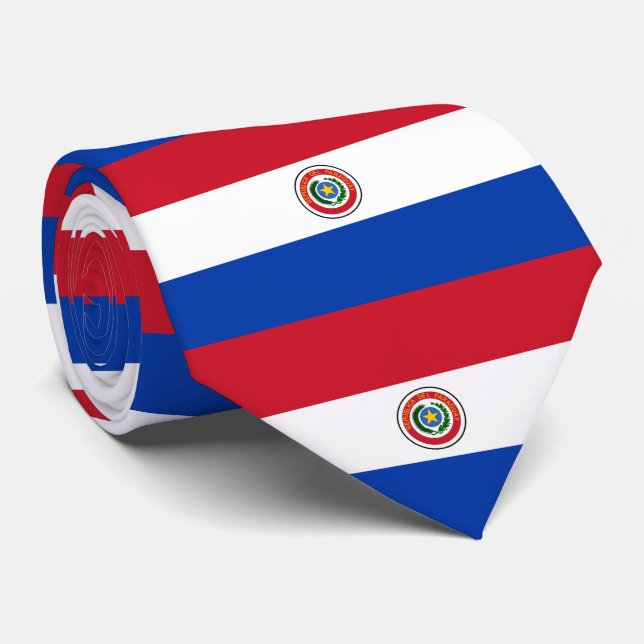 Cravate Drapeau du Paraguay (Roulé)