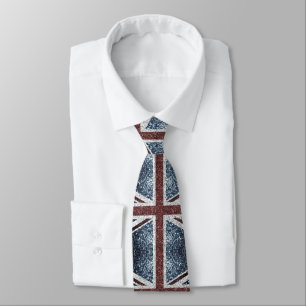 Cravate Drapeau du Royaume-Uni Rustic vintage scintille pa