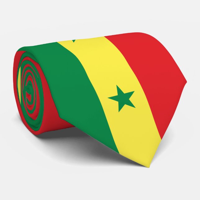 Cravate Drapeau du Sénégal (Roulé)