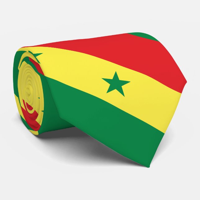 Cravate Drapeau du Sénégal (Roulé)