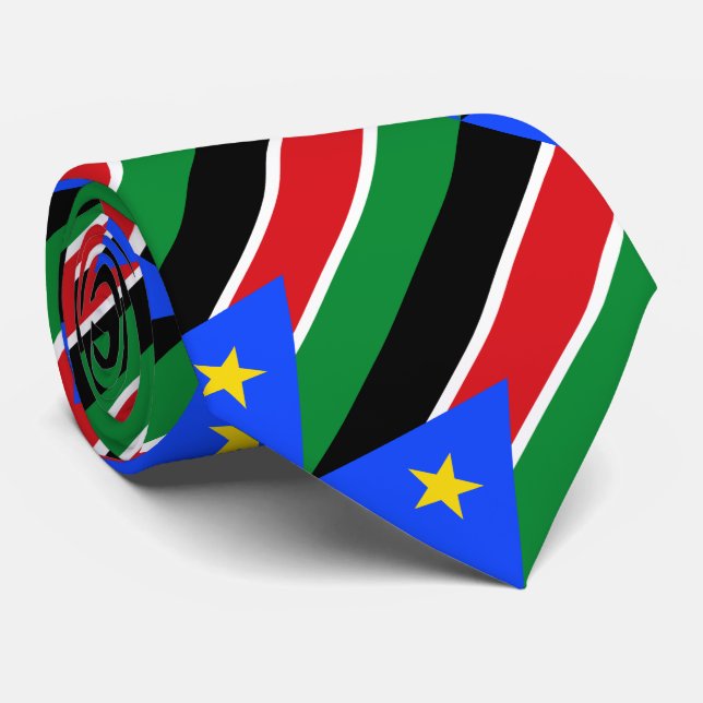 Cravate Drapeau du Soudan du Sud (Roulé)
