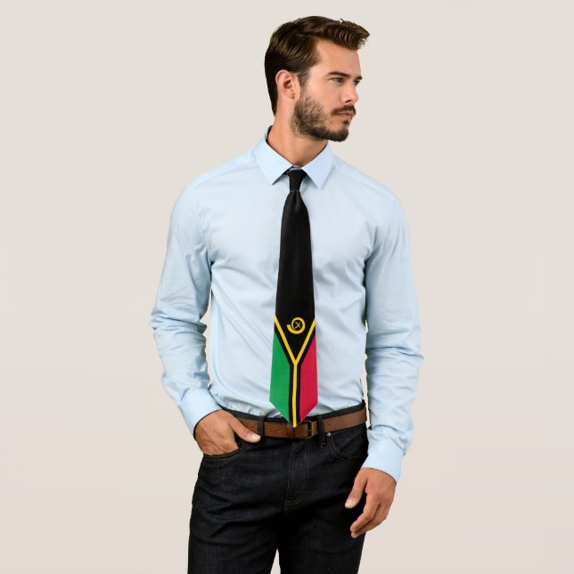 Cravate Drapeau du Vanuatu (En situation)