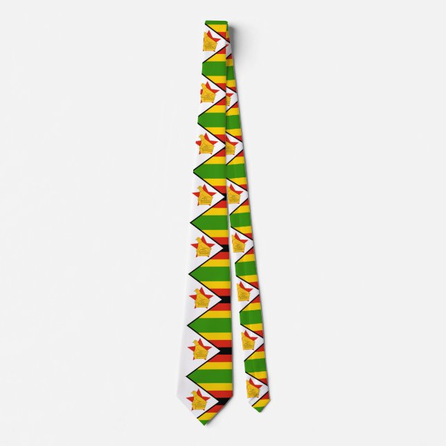 Cravate Drapeau du Zimbabwe patriotique Afrique (Devant)