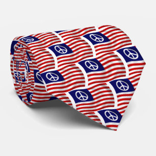 Cravate Drapeau écharpe signe de paix américain