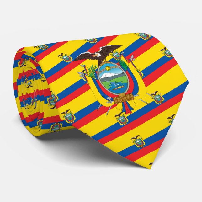 Cravate Drapeau équatorien et armoiries, Drapeau équatorie (Roulé)