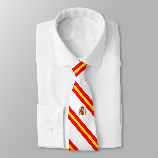 Cravate Drapeau espagnol de rayures (Attaché)