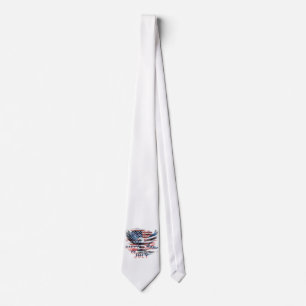 Cravate Drapeau et aigle des États-Unis. Indépendance