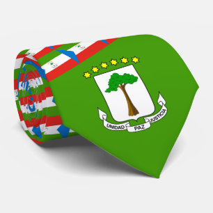 Cravate Drapeau et armoiries de Guinée équatoriale
