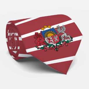 Cravate Drapeau et armoiries de Lettonie