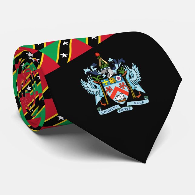 Cravate Drapeau et armoiries de Saint-Kitts-et-Nevis (Roulé)