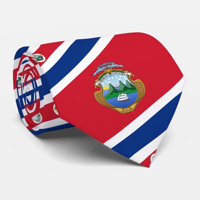 Cravate Drapeau et armoiries du Costa Rica, Drapeau du Cos (Roulé)