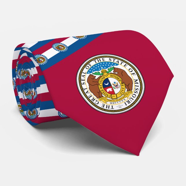 Cravate Drapeau et Emblème de Missourian, Drapeau du Misso (Roulé)