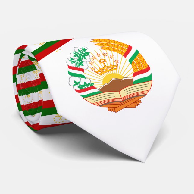 Cravate Drapeau et emblème du Tadjikistan, Drapeau du Tadj (Roulé)