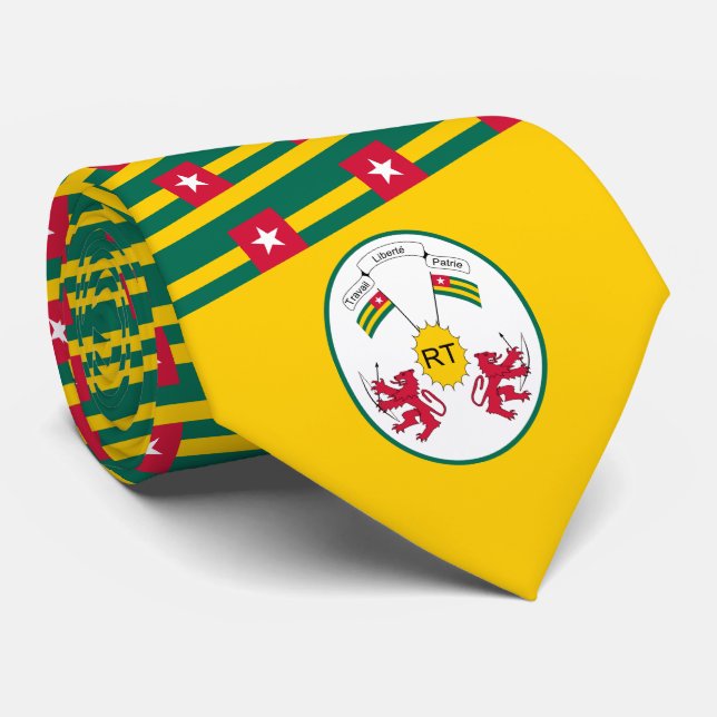 Cravate Drapeau et Emblème togolais, Drapeau du Togo (Roulé)