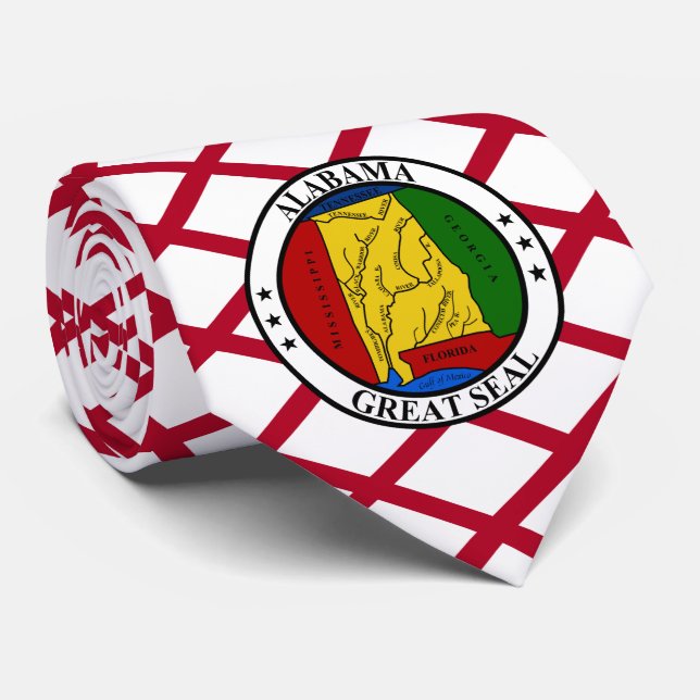 Cravate Drapeau et phoque de l'Alabama (Roulé)