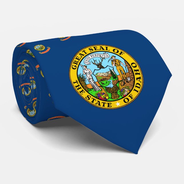 Cravate Drapeau et sceau d'Idahoan, Drapeau de l'Idaho (Roulé)