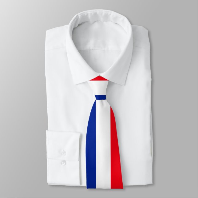 Cravate Drapeau Français Couleurs patriotiques Voyage inte (Attaché)