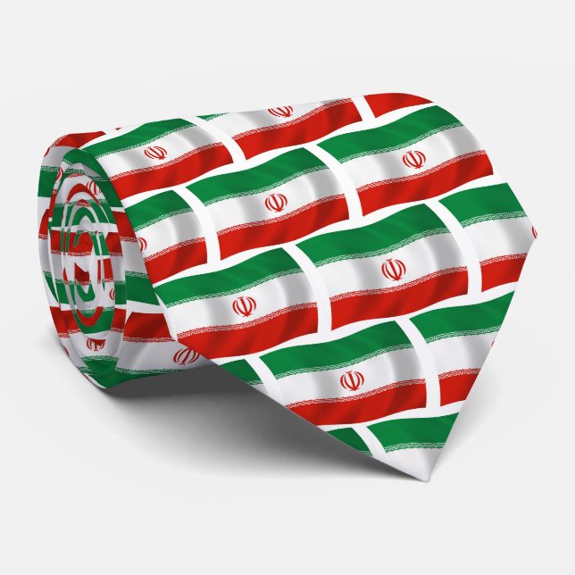 Cravate Drapeau Iranien (Roulé)